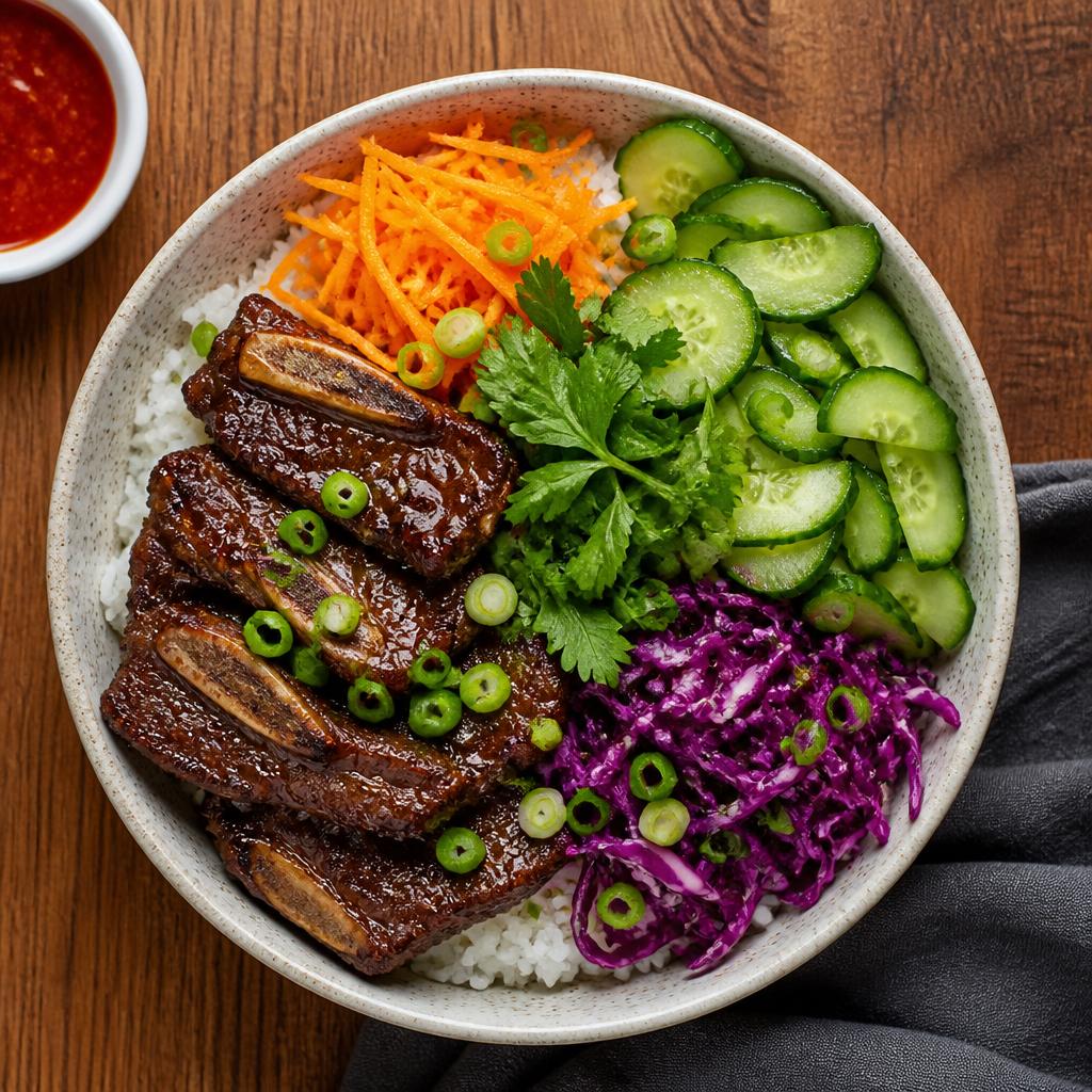 Vietnamese-American Style Quick Beef Rib Bowl