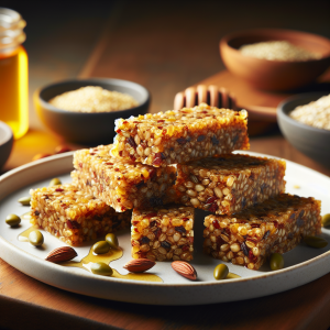 Crispy Quinoa and Hemp Hearts Snack Bars